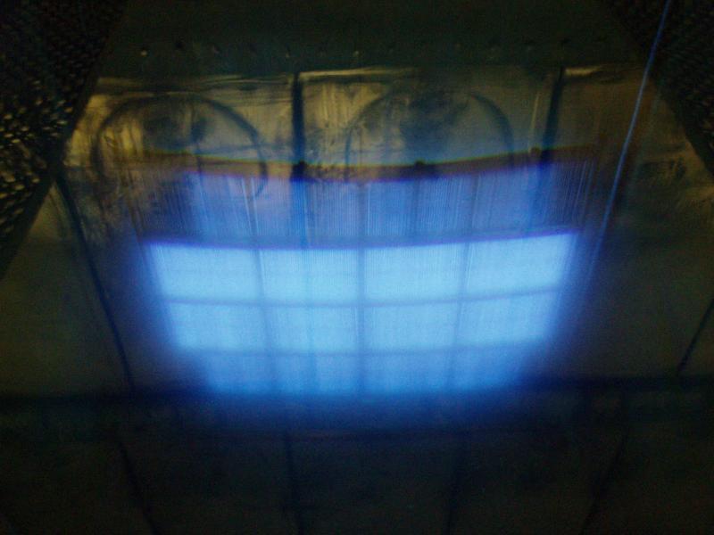 Cherenkov radiation from Co-60 in water (sterilisation plant)